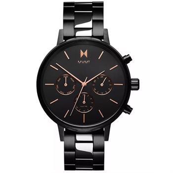 Nova Sort rustfri stål Miyota Quartz, batteridrevet Damer ur fra MVMT, FC01-BL